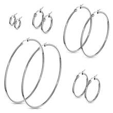 Pair of 316L Surgical Steel Round Hoop Earrings 2024 - buy cheap