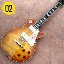 Guitarra eléctrica de diapasón de palisandro, diapasón amarillo, parte superior de Arce, cuerpo sólido de caoba 2024 - compra barato