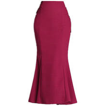 Женская Офисная шерстяная юбка-годе, зимняя облегающая юбка-годе с завышенной талией, модель 2022 размера плюс 3XL 2024 - купить недорого
