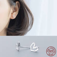 La Monada Stud Earrings For Women Silver 925 Minimalist Hollow Heart Fine Women Earrings In Jewelry Stud Earrings 925 Silver 2024 - buy cheap