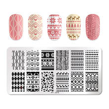 PICT YOU Christmas New Year Nail Stamping Plates Striped Line Geometric Animal Flower Leaves Plate Stainless Steel Stencil Tools 2022 - buy cheap