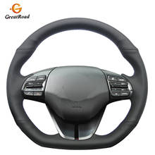 Capa antiderrapante para volante de carro, couro artificial, preto, para hyundai elantra 4 2016 2017 2018 2019 ioniq 2016-2018 2024 - compre barato