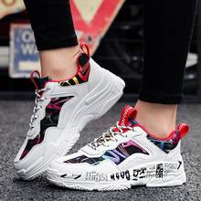 Men's Shoes Breathable Sports Casual Trendy Shoes High-top Graffiti Couple Shoes Sports Casual Fashion Graffiti Vulcanized Shoes 2024 - buy cheap