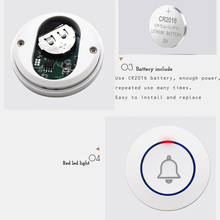 Botón de emergencia inalámbrico de 433MHz, botón de emergencia, Programa de botón inalámbrico para la función del timbre de nuestro hogar, sistema de alarma antirrobo 2024 - compra barato