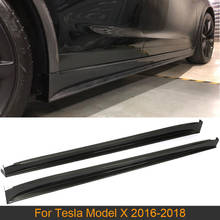 Kit de faldones laterales de coche para Tesla, modelo X Sedan, 4 puertas, P90D, 90D, P100D, 75D, 2016-2018, faldones laterales de puerta, delantales, labio de fibra de carbono 2024 - compra barato