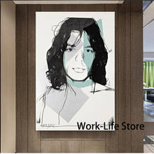 Arte da parede arte pop mick jagger 19 por andy warhol poster decoração do quarto pintura da parede impressão agradável imagem da parede para sala de estar 2024 - compre barato