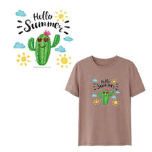 Cartoon Summer Style Cactus Iron On Patches Printed For DIY Heat Transfer Clothes T-Shirt Thermal Stickers Decoration 2024 - buy cheap