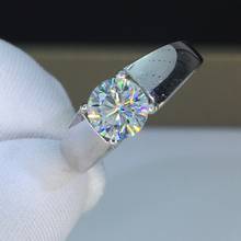 Men's Silver 925 Original 1 Carat Diamond Test Past D Color Moissanite Ring Round Brilliant Cut Gemstone Wedding Ring  Jewelry 2024 - buy cheap