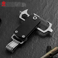 1PCS New Multifunctional Keychain Outdoor Mini Screwdriver Bit Bottle Opener Portable EDC Tool 2024 - buy cheap