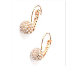 Fashion  Small Pearl Flower Drop Earrings Earhook  For Women  Fine  Jewelry 2024 - buy cheap