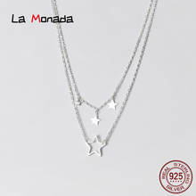 Collar de plata de 37cm + 7cm para mujer, joyería minimalista, colgante de estrella, collar de cadena de plata para mujer en el cuello 2024 - compra barato