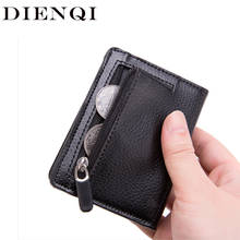 Dienqi-carteira de fibra de carbono masculina anti rfid, compartimento para cartões de crédito, bolso para moedas, fina, minimalista 2024 - compre barato