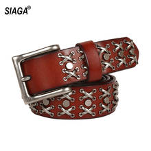 Unisex Personalized Retro Pin Buckle Solid Cowhide Leather Belts for Women Handmake Jeans Accessories 3.8cm Width SA009 2024 - buy cheap