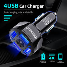 Cargador de coche multipuertos QC3.0, adaptador de carga rápida, 4 USB, para iPhone 12 Mini 11 Pro Max Xiaomi Redmi Huawei 2024 - compra barato