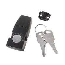 Cerrojo de Metal recubierto negro para gabinete, pestillo de seguridad, cerradura de palanca con dos llaves, DK604 2024 - compra barato