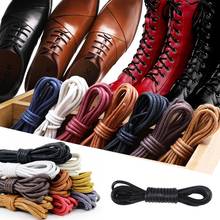 Cordones de cuero para zapatos, cordones de algodón encerados, redondos, impermeables, 1 par 2024 - compra barato