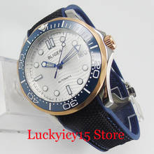 Бренд BLIGER 41 мм роскошные белые автоматические мужские часы с сапфировым стеклом MIYOTA Move Мужские t керамический ободок резиновый ремешок 2024 - купить недорого