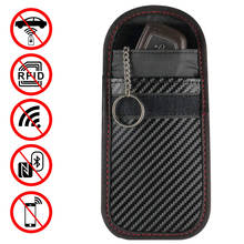 Signal Blocker Car Key Case Faraday Cage Keyless Entry Fob Pouch RFID Blocking Bag Cases With Key Chain Ring Double Layer Design 2024 - buy cheap