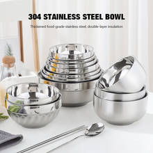 Household Kitchen 304 Stainless Steel Large Soup Bowl With Lid Thickened Deepen Soup Fruit Salad Bread Cake Bowl 2024 - buy cheap