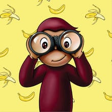 8x8ft bonito macaco curioso george banana parede personalizado foto estúdio fundo vinil 10x10 10x12 2024 - compre barato