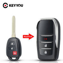 KEYYOU-llave de coche modificada para Toyota Reiz, Corolla, Camry, RAV 2014, 2015, 2/3/4 botones, TOY43 Blade Flip, carcasa de llave remota plegable 2024 - compra barato