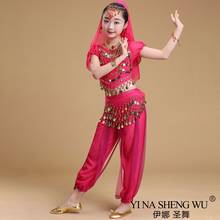 Novo estilo de fantasia de dança do ventre infantil, adulto, dança do ventre oriental, para meninas, conjunto de roupas de dança do ventre da índia, 6 cores 2024 - compre barato