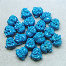 5pcs blue smile buddha heads matching beads for women bracelets clay material making size 18x18mm clay material top selling 2024 - buy cheap