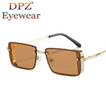 2021 New punk metal small square box fashion modern men and women sunglasses trend retro brand design sunglasses Oculos De Sol 2024 - buy cheap