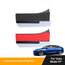 For Tesla Model 3/Y 2021 Interior Modification Accessories  Outside Flocking Storage Box For Car Central Control Side 2024 - buy cheap