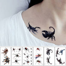 3D Spider Scorpion Temporary Tattoo Stickers Halloween Fake Tattoo Body Art 2024 - buy cheap