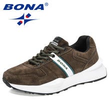 BONA-zapatos informales de ante con suela gruesa para hombre, zapatillas de deporte populares, calzado de marca de lujo con cordones, Mansculino, 2021 2024 - compra barato