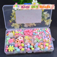 Kids DIY Colorful Acrylic Beads Craft Toys Early Educational Toys Girls Handmade Jewelry Necklace Bracelet DIY Beads Gift Box 2024 - buy cheap