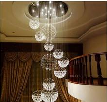 Double floor living room large chandelier simple staircase long chandelier modern villa Louzhonglou hotel lobby crystal lamp 2024 - buy cheap