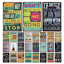 House Rules Vintage Metal Tin Sign Don't Look Back Retro Metal Retro Plaque Creative Slogan Poster Home Decoration Wall Sticker 2024 - buy cheap