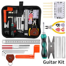 Kit de herramientas de mantenimiento de reparación de guitarra, organizador de cuerdas y trastes, conjunto de herramientas de bajo de archivo, Kit de accesorios de limpieza 2024 - compra barato