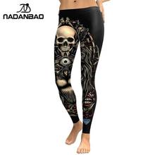 NADANBAO 2022 New Leggings 3D Skull Head Leggins For Women Girl Lion Printed Workout Legging Slim Elastic Pants Legins 2024 - buy cheap