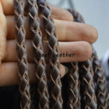 Cuerda de cuero trenzado para collar, pulsera de cuero de vaca genuino, color marrón, 6mm, 2 m/lote 2024 - compra barato
