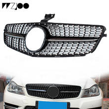 W212 W205 W204GLoss AMG Style+AMG Logo Front Grill Grille for Mercedes-Benz C-class C200 C180 C220 C250 C300 C350 C400 2007-2019 2024 - buy cheap