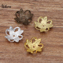 BoYuTe (200 unids/lote) 2*10MM Metal latón estampado tapas de cuentas de flores joyería fabricación Diy hecho a mano materiales al por mayor 2024 - compra barato