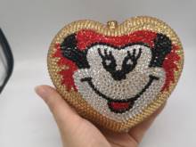 Chaliwini-bolsa de mão com cristais feminina, bolsa de mão formal de luxo, com cristais, em forma de coração, para casamento 2024 - compre barato