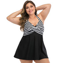 Bañador de talla grande para mujer, traje de baño de una pieza, falda Vintage Retro, traje de baño de talla grande para vacaciones en la playa de verano, 2021 2024 - compra barato