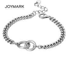 925 prata esterlina pulseiras para as mulheres simples duplo anel de prata pura link chain pulseiras presente aniversário tsb526 2024 - compre barato
