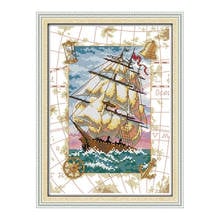 Oceangoing Voyage Cross Stitch Set Embroidery Kits Counting Pattern 14CT 11CT White Canvas for Needlework Handicrafts Home Decor 2024 - buy cheap