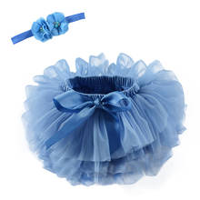 1-3Y Ballet Tutu Skirt For Baby Girl Tulle Bloomers Infant Newborn Skirt Kids Two Piece Set Headband+Girl Skirt Blue Pettiskirt 2024 - buy cheap