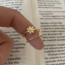 Daisy Flower Rings For Women Teen Girls Opening Adjustable Simple Korean Fashion Trendy Hot Student Party Jewelry Gift BOYULIGE 2024 - buy cheap