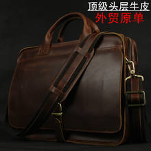 Мужская сумка-мессенджер MUNUKI, коричневая сумка через плечо из натуральной кожи, 14 дюймов 2024 - купить недорого
