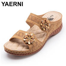 YAERNI-sandalias de verano para mujer, zapatos de plataforma plana, zapatillas de Interior para el hogar, zapatillas de goma para niña 2024 - compra barato