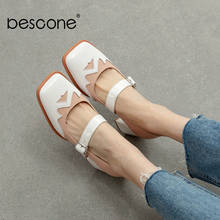 BESCONE Casual Women's Shoes Casual Cowhide Square Toe Square Toe Heel Buckle Belt Shoes Spring/Autumn High Heels Pumps BO919 2024 - buy cheap