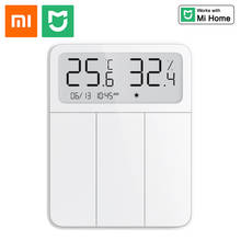 Xiaomi mijia tela display interruptor termohigrômetro três-chave controle único aplicativo de controle remoto trabalho com mi casa para casa inteligente 2024 - compre barato