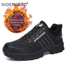 Men Hiking Shoes Lace Up Men Outdoor Sport Shoes Waterproof Leather Climbing Shoes Winter Walking Sneakers Big Size 36-47 2024 - buy cheap